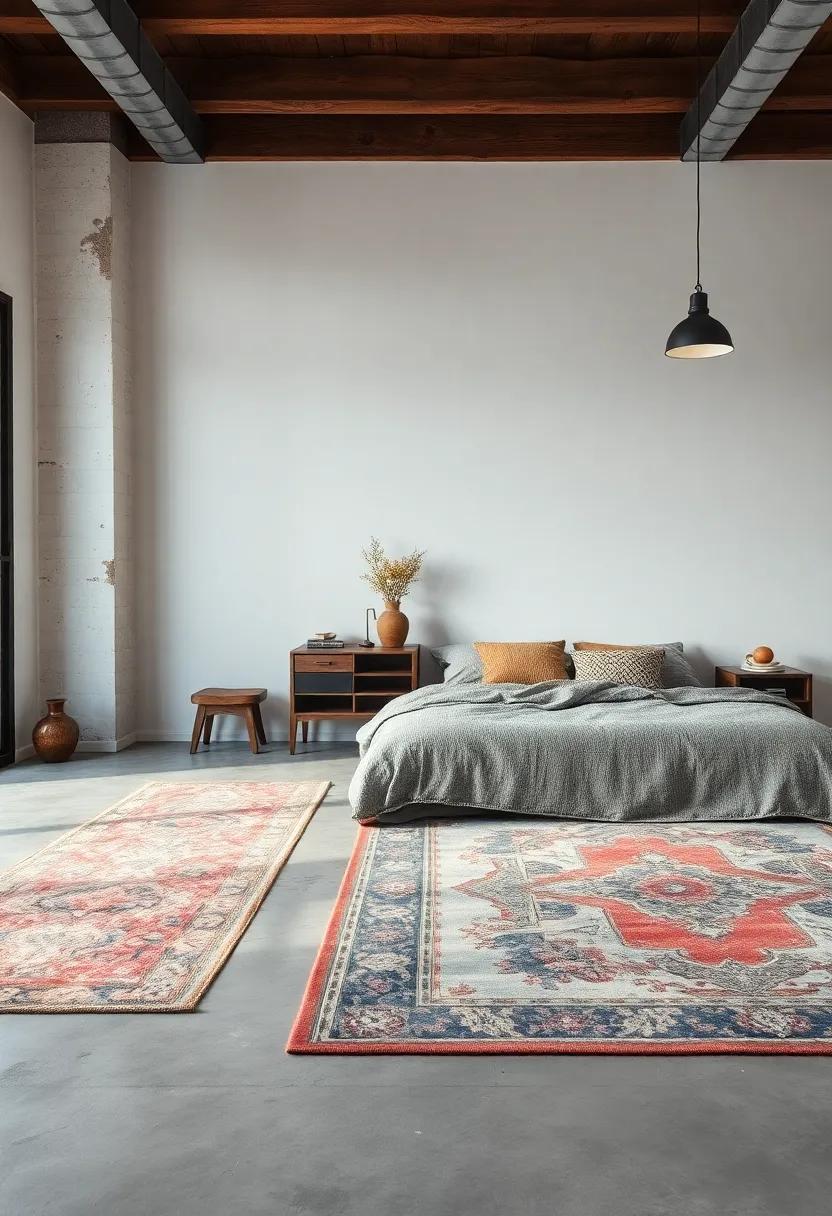 Layering Textures: Rugs and Industrial Materials Combined