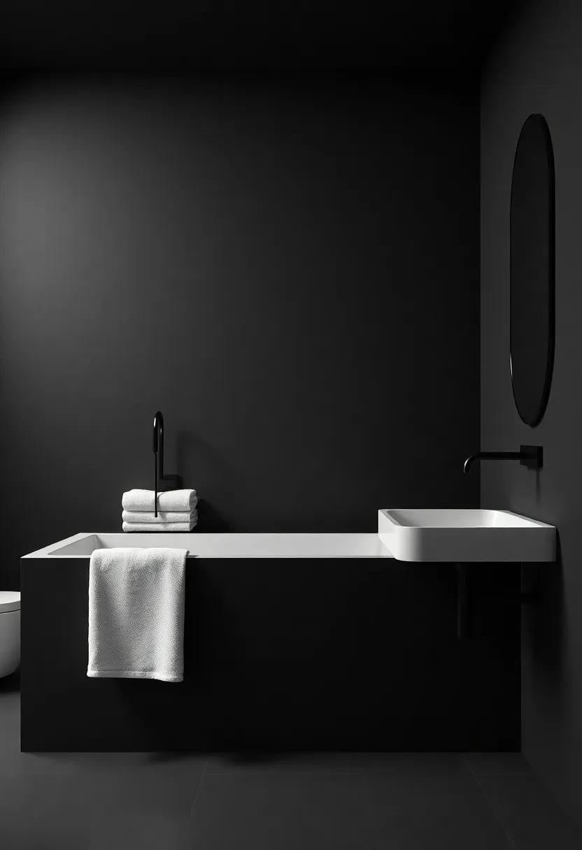 Layering Textures:⁤ Soft Towels Against​ Sleek ⁢Black Surfaces