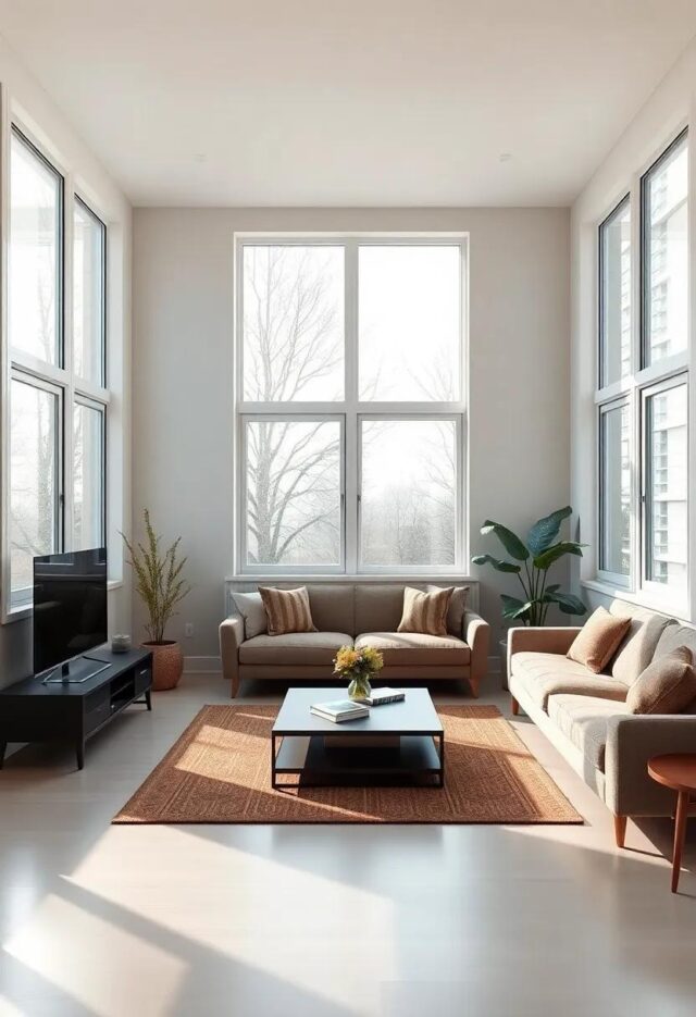 25 Inspiring Ideas for Small Apartment Living Rooms with Stunning Walls of Windows
