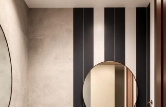 25 Creative Ways to Transform Your Powder Room with Striking Contrast Stripes 25 Creative Ways to Transform Your Powder Room with Striking Contrast Stripes