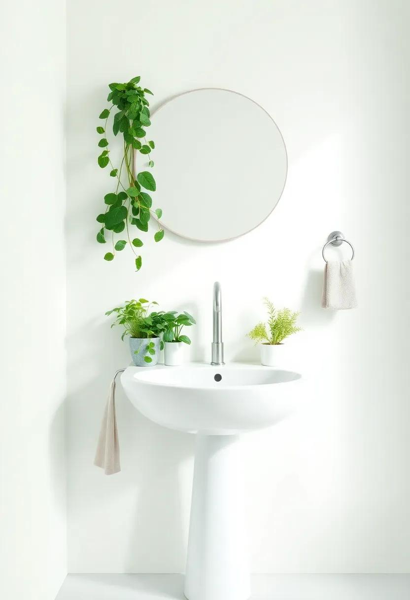bathroom sink Herb ‍Garden: create a mini herb ⁢station⁤ around your sink‌ for ⁣a green touch and culinary inspiration