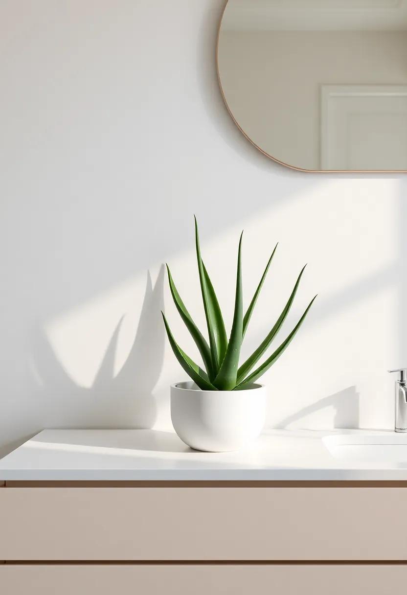 Refreshing Aloe⁣ Vera:⁣ Keep ‍an aloe ‌vera plant on your counter for both a stylish accent and natural skincare benefits