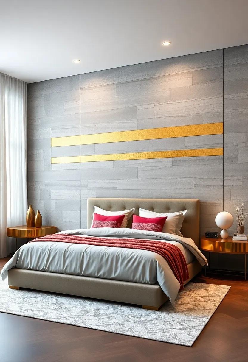 Bold Metallic‌ Stripes: Making A Statement With Graphic Accent Wall Designs