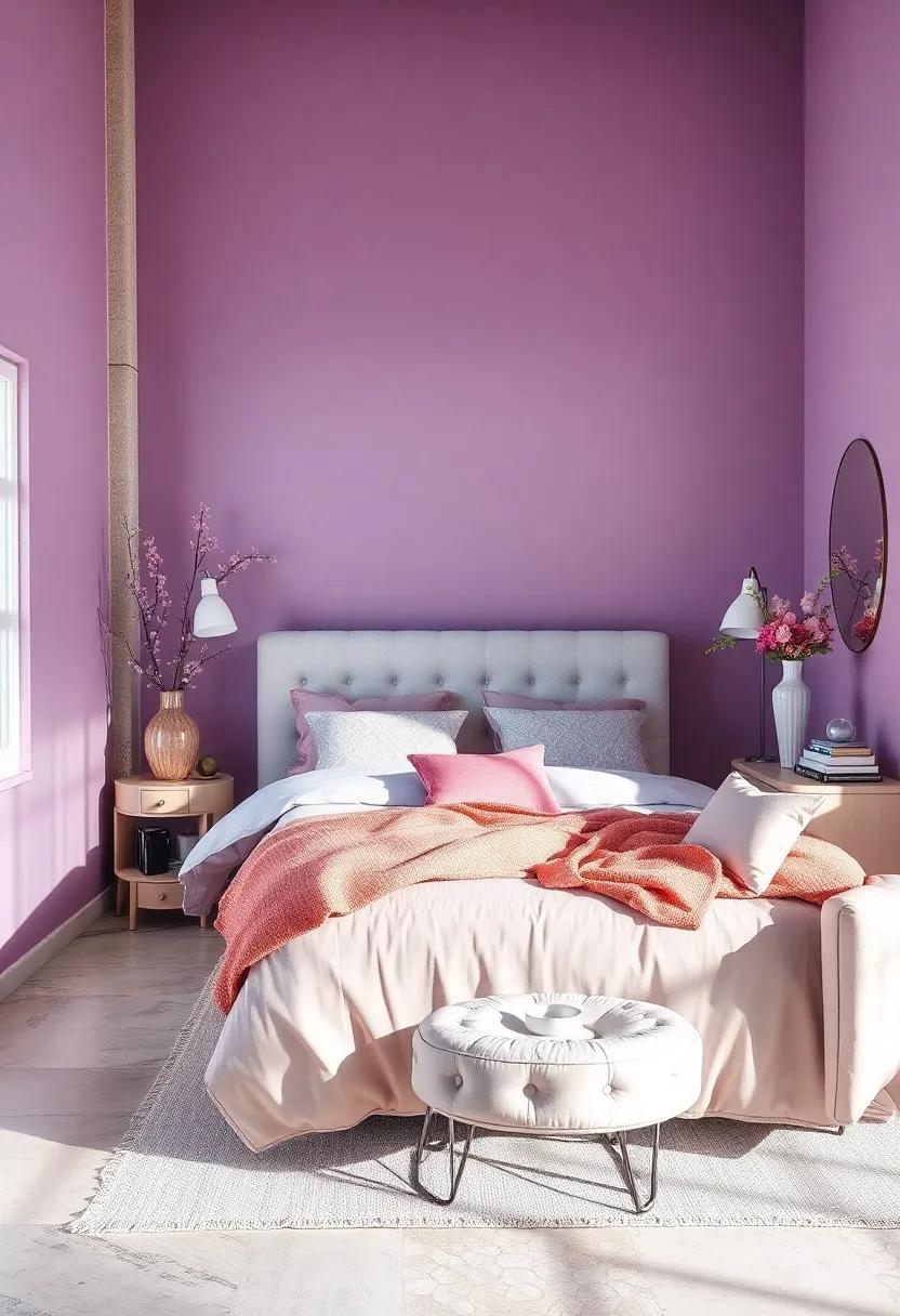 dusty lavender and Chrome: This soft hue paired‌ with sleek chrome finishes creates ⁢a dreamy space that feels both whimsical and modern