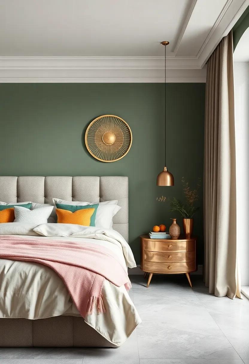 Sage Green and Antique Gold: A soft,muted palette featuring sage green walls paired with aged gold accents promotes a tranquil ⁣and nostalgic ambiance