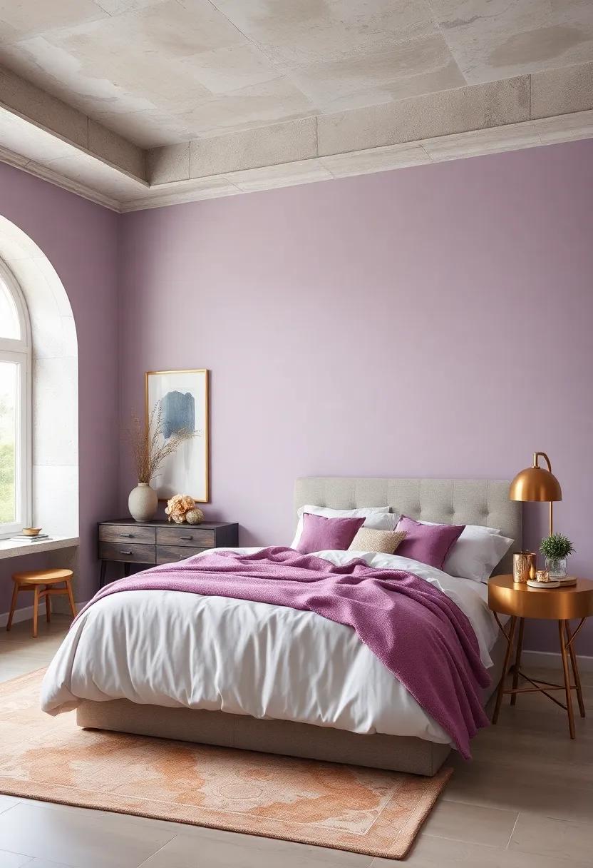 Soft Blush and Rose Gold: perfect for a romantic retreat, blush pink ⁤walls harmonize ‌beautifully with ​rose gold fixtures, ‌making the room feel inviting and chic