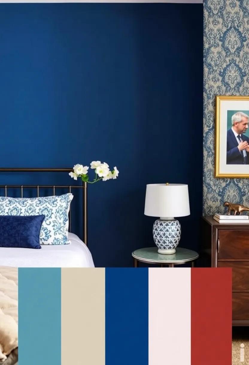 Transforming with Patterns: Wallpaper ​and Fabrics Featuring Deep Blue