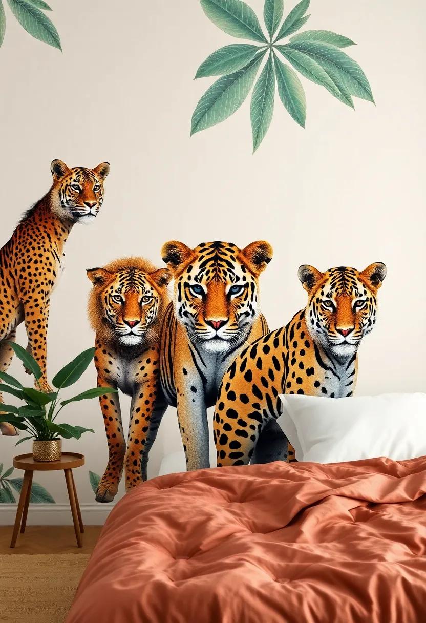 Create ​a unique focal point with a bold, oversized print of exotic⁣ animals, demanding attention and admiration