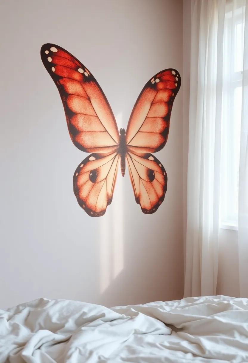 Delight in the delicate beauty of a butterfly wing-inspired wallpaper ⁤that adds a unique and ethereal touch