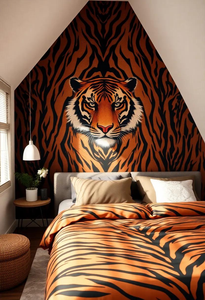 go exotic with a rich tiger​ print that radiates warmth ⁣and drama, perfect⁢ for⁣ a⁤ cozy retreat