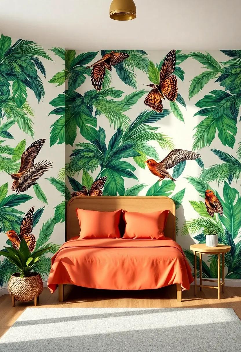Infuse ⁢your room with⁢ the‌ refreshing⁢ energy ​of ⁣a tropical rainforest print, where⁢ exotic patterns meet​ vibrant greens