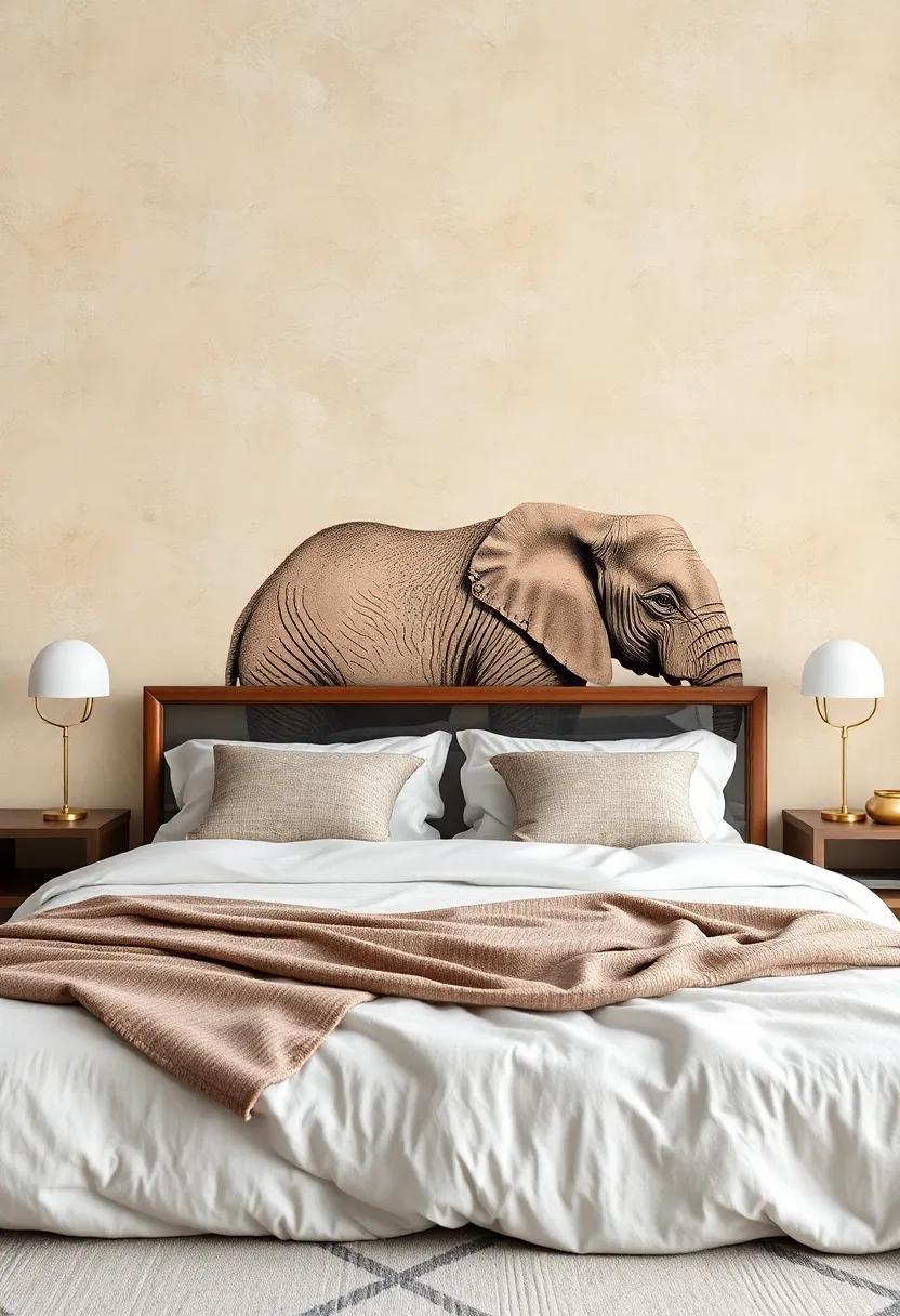 Step into a‍ safari dream with a rustic elephant print, celebrating wildlife and ‍adding depth to your decor