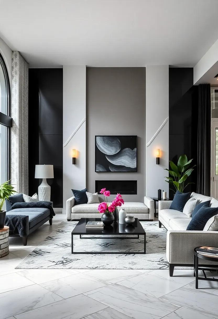 Color Blocking: Use accessories to create blocks‌ of color ⁣within‌ your black and white ‌space, ⁤introducing pops of color that complement ‌without ​overpowering