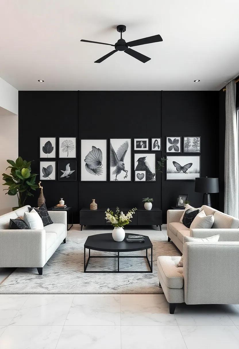 Striking ‌Lighting​ Fixtures: Opt for bold‍ light fixtures, such ⁣as a sleek black chandelier, to ‌elevate your design and provide functional illumination