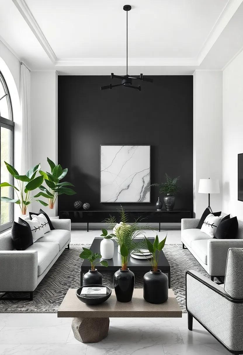 Monochrome Plants: ⁢Use⁤ monochrome vases or pots for greenery to introduce a fresh element while keeping with the color theme