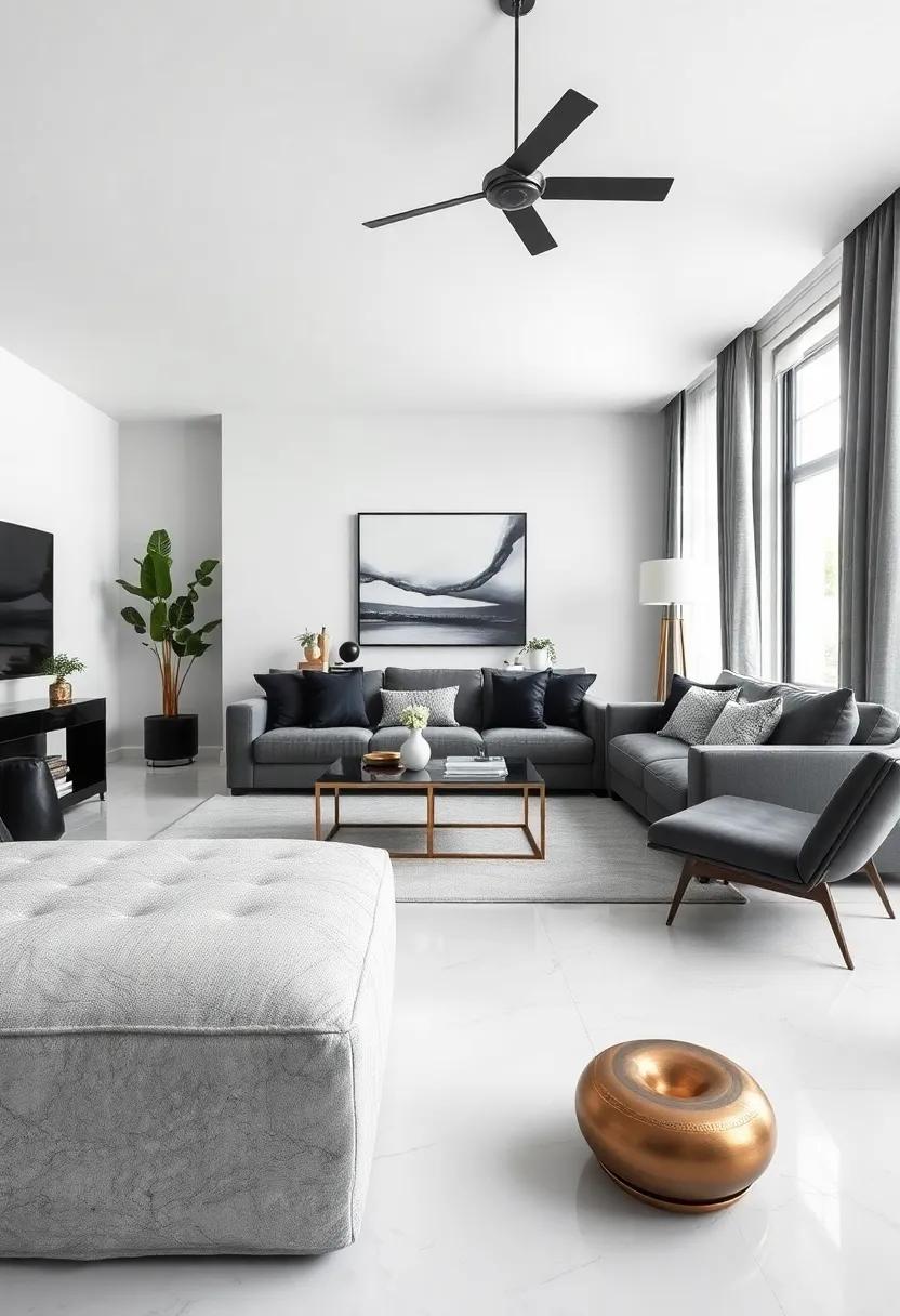 Contrast with Gold or Silver: Introduce‌ metallic accents ‍in ⁣gold or silver to add a touch⁣ of luxury ⁣and contrast to ‍your black and white ⁤scheme