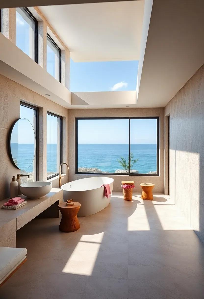 Large‍ Windows: Embrace ⁣natural ⁢light‍ with oversized windows that ⁤frame ​stunning ‌ocean views and fill ‍your​ bathroom with​ warmth