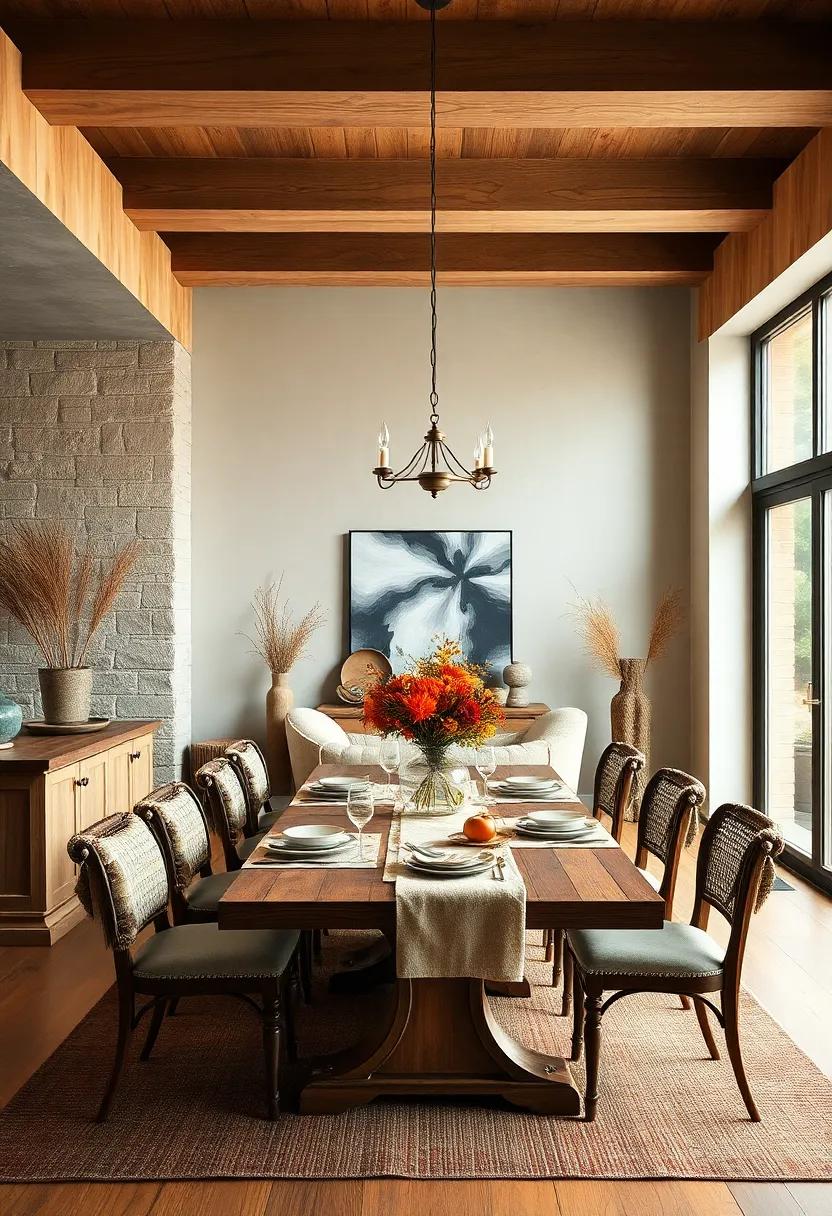 Rustic Elegance: ​Wooden Accents and Farmhouse ‍Vibes for Dining Spaces