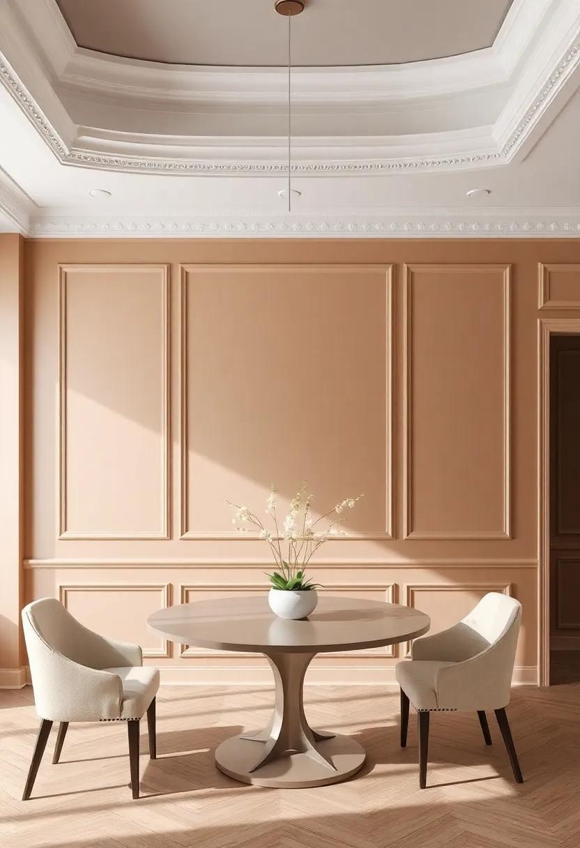 Wall Molding Magic:‌ Utilize detailed ⁤molding designs to elevate the overall ‍aesthetics​ of your dining area,⁢ adding ‌a layer of intricate craftsmanship