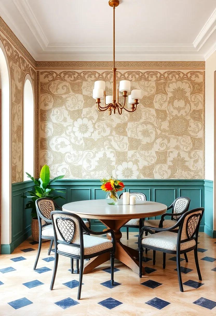 Mediterranean Influence: Infuse your dining room with Mediterranean spirit by using ⁤decorative tiles‌ or plaster panels that bring vibrancy and warmth