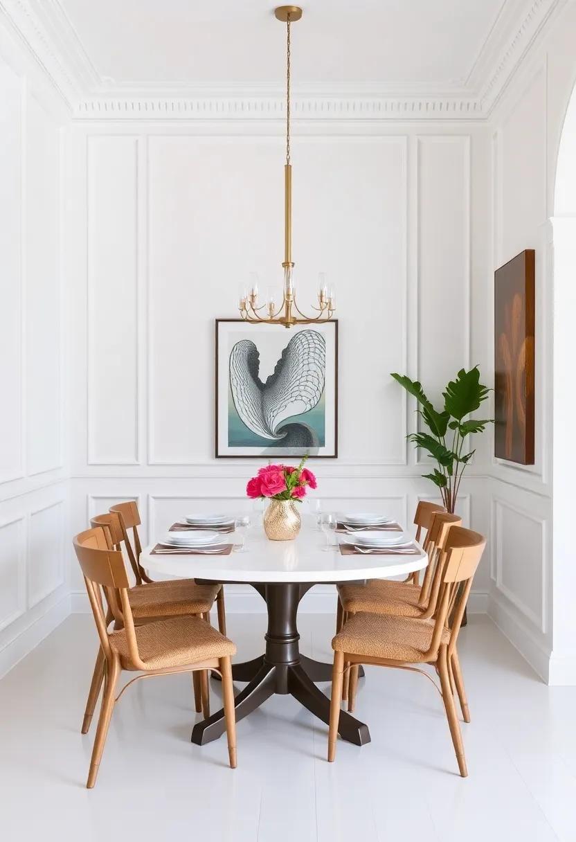 Bright White ⁣Panels: Keep it classic with simple white⁣ paneling that creates a ⁢backdrop for colorful tableware and artwork