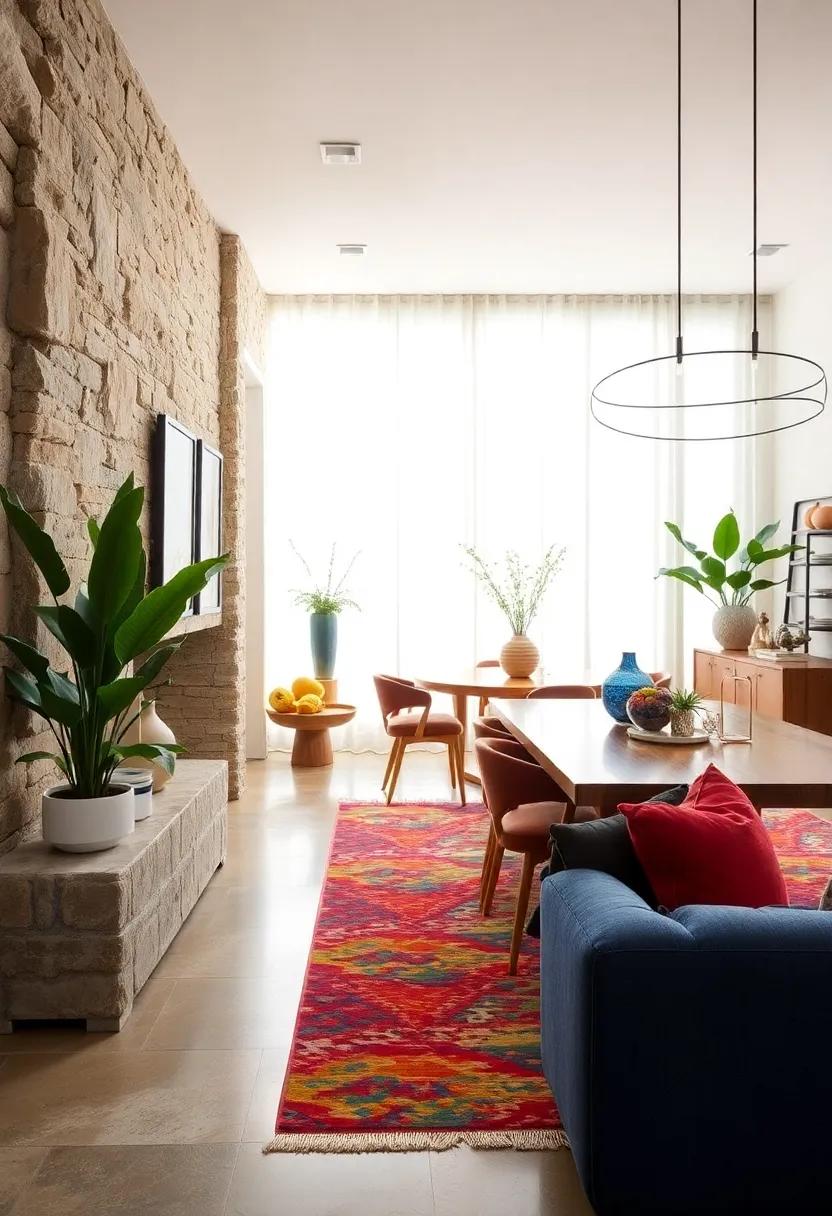 Bold ⁣Rugs: Ground ‍your dining⁣ space with⁢ a ‍colorful, ‌patterned⁢ rug that ‍adds depth and‍ comfort underfoot