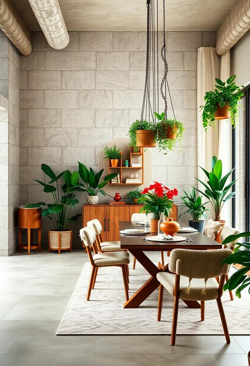 Indoor Plants:⁤ Incorporate greenery with potted‍ plants or hanging planters to bring life‍ and freshness to⁢ your dining area