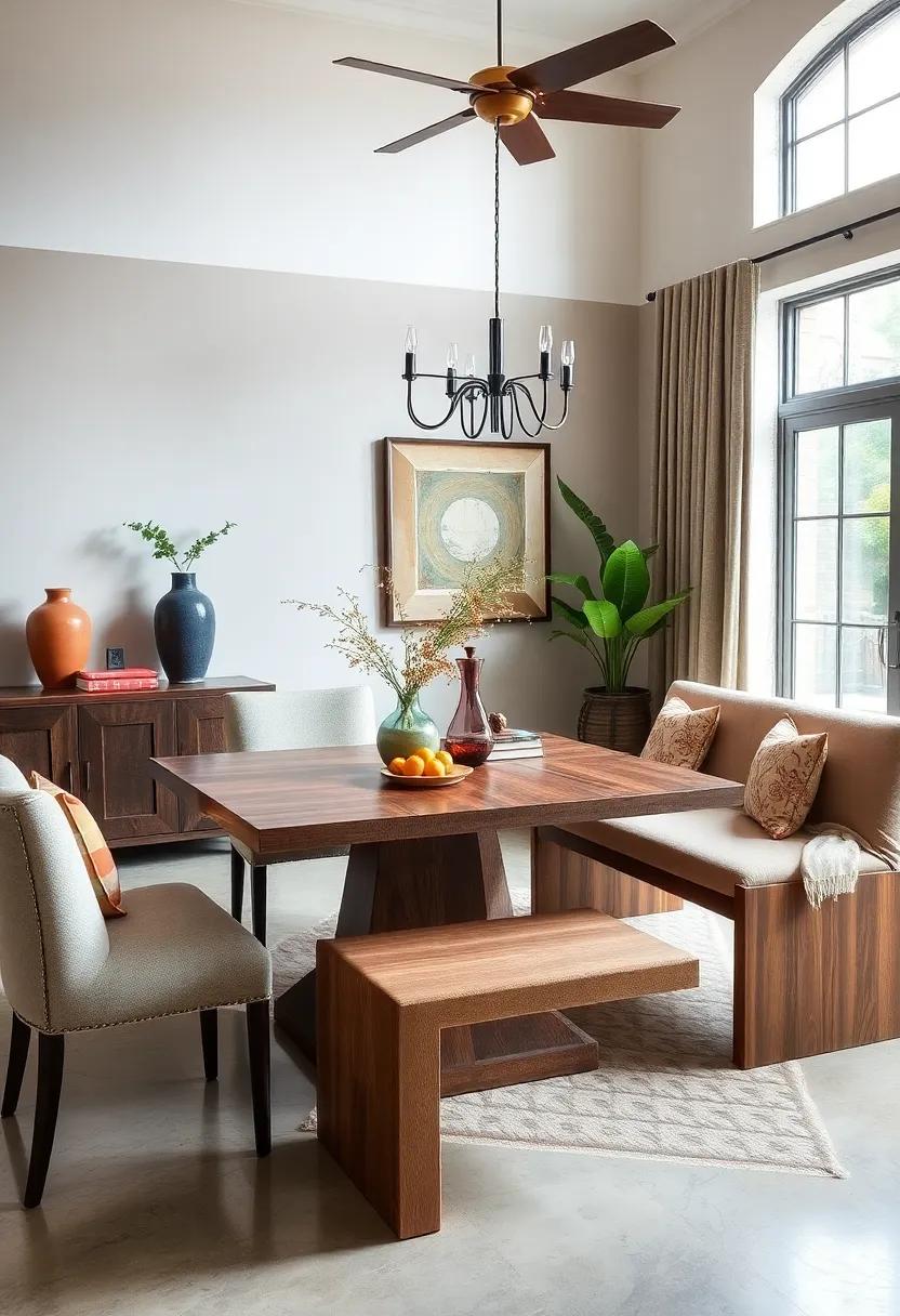 Statement Benches: replace traditional dining chairs with a unique bench for‌ a‍ different⁢ seating dynamic