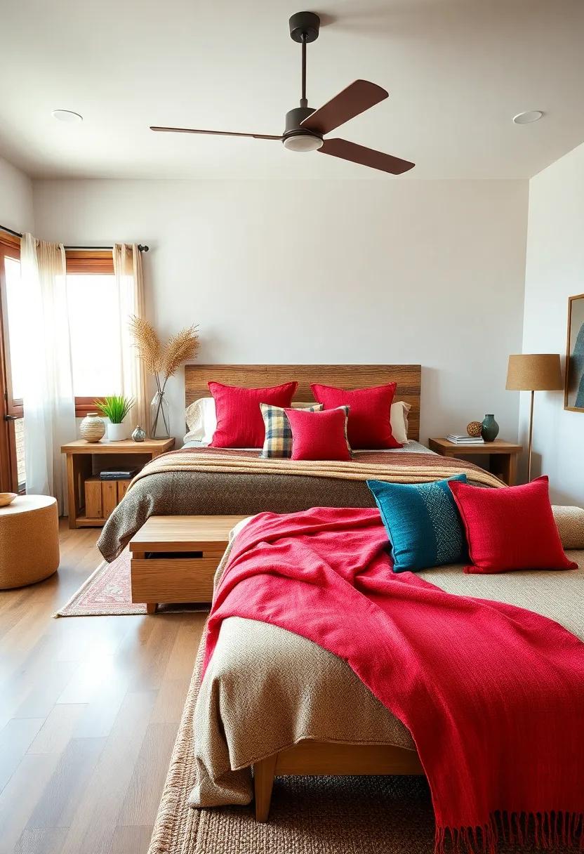 Colorful Accents: brighten up ‌your reclaimed ⁤wood furniture with colorful pillows or throws, ‌injecting energy and vibrancy into your farmhouse bedroom