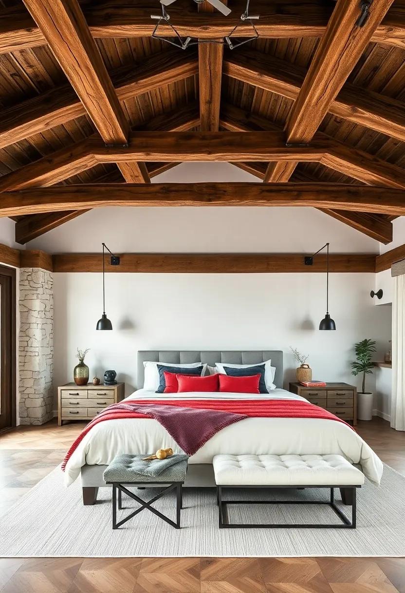 Rustic Charm with Ceiling Beams: explore the elegance of exposed reclaimed ‌wood beams overhead, offering a cozy and inviting atmosphere that highlights ⁢the beauty of natural materials