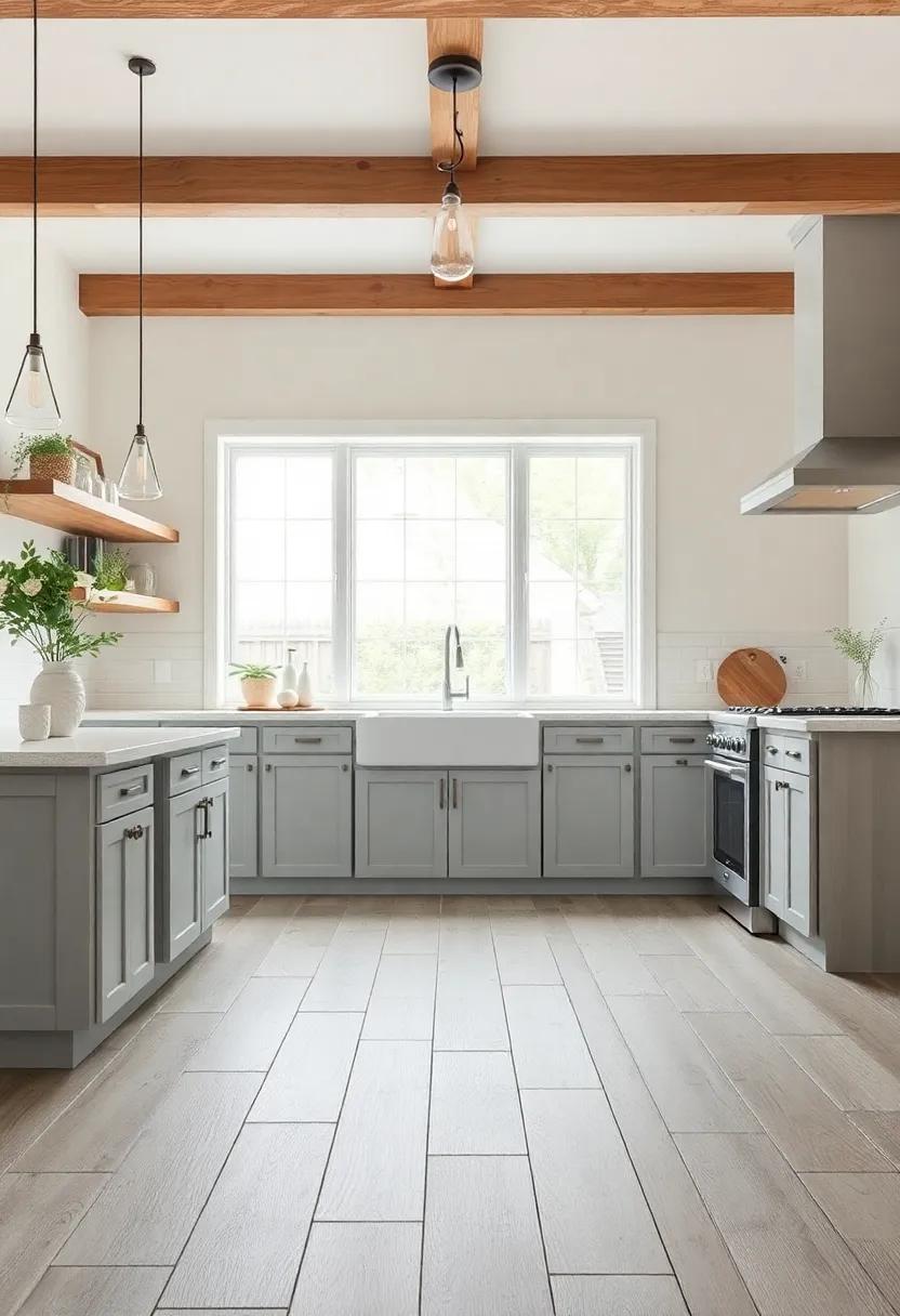 Grey Stained Flooring: ⁤Embrace modern farmhouse aesthetics with grey-stained ​flooring that perfectly complements rustic decor