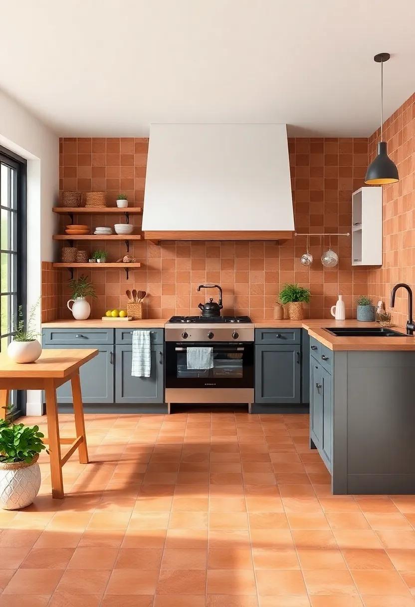 Terra Cotta Tiles: Introduce ⁢earthy tones with terra cotta tiles, enhancing the rustic ambiance while ensuring⁢ easy maintenance