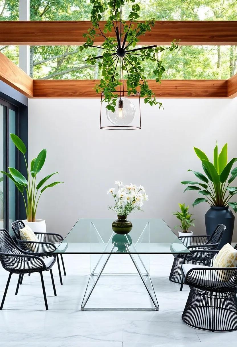Outdoor ‍Oasis:‌ Bringing Nature ⁤Indoors‌ with Glass Dining Tables and Botanical Decor