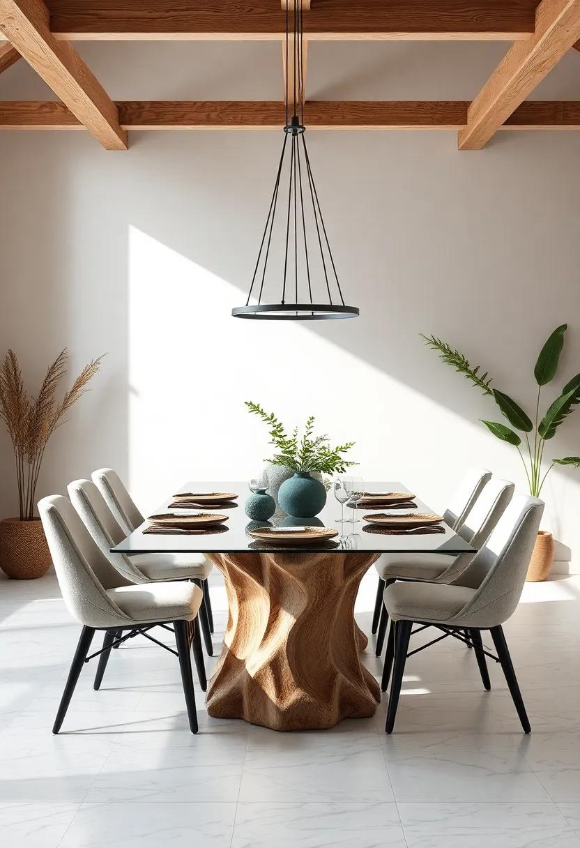 Bohemian Vibes: embrace ⁣Nature⁣ with ‌Rustic Glass Decor Ideas for ⁣Your Dining Area