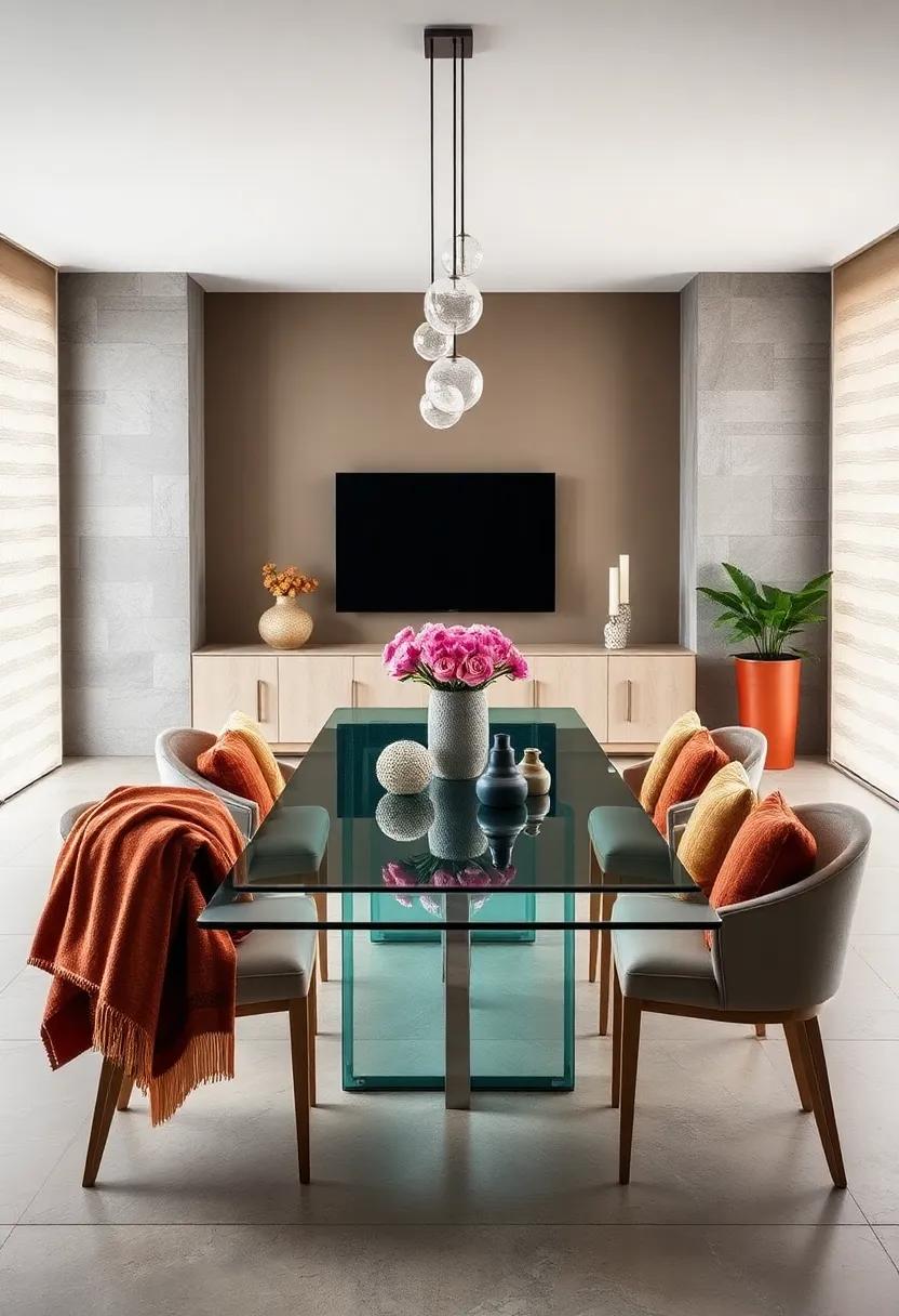 Cozy Layers: Utilizing Throws and Cushions Around Glass dining Spaces