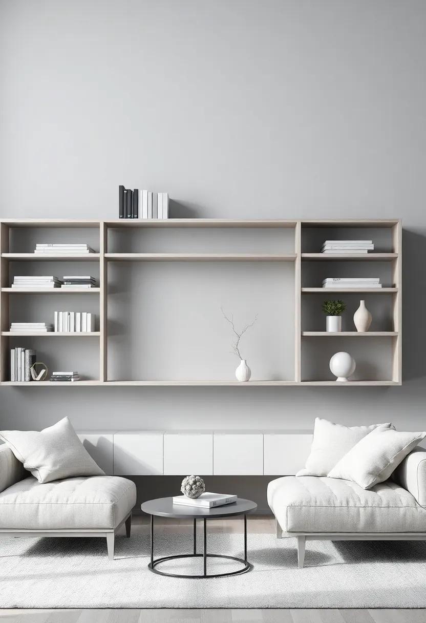 Embrace a Monochromatic Palette: Use varying shades⁤ of gray to create a cohesive and sophisticated backdrop for your minimalist shelving