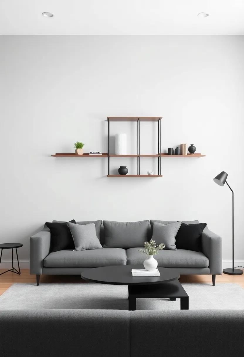 Plant Hangouts: Create a‌ green oasis by incorporating shelf space for houseplants, which can bring⁣ life and color to a chic gray living​ room