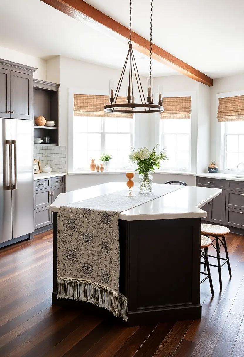 elegant Runners:​ Add a decorative runner or ‍tablecloth ‌to​ your island for an inviting feel, perfect for family gatherings⁣ or dinner ‍parties