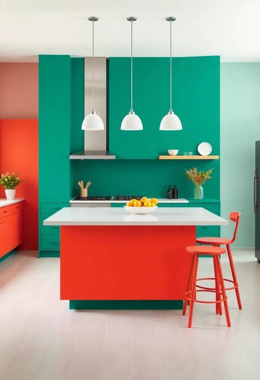 Embrace a Pop ‍of Color: Use⁢ bold and vibrant colors to⁤ paint your kitchen ⁣island,creating⁤ a ‍cheerful focal point that draws ⁤the eye