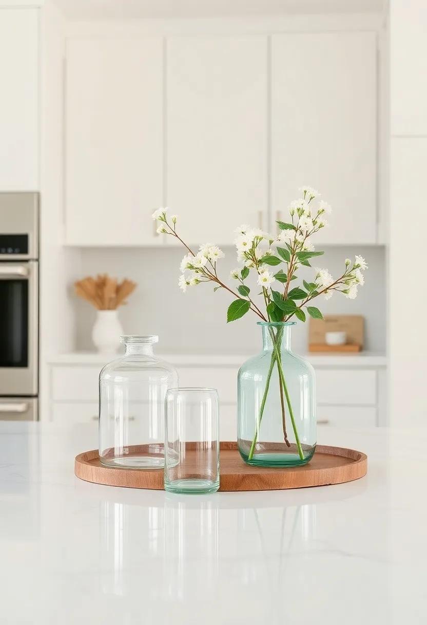 Glass Elements: incorporate glass‌ components, ⁣such as jars⁢ or ⁣vases, ‍to create an illusion of space and light⁢ on your kitchen island