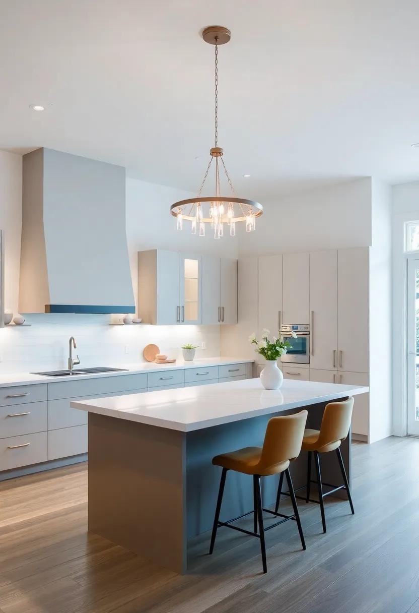 Statement Lighting: Install‍ an eye-catching chandelier or pendant lights above your island to ⁢add ambiance and a ⁢touch of elegance