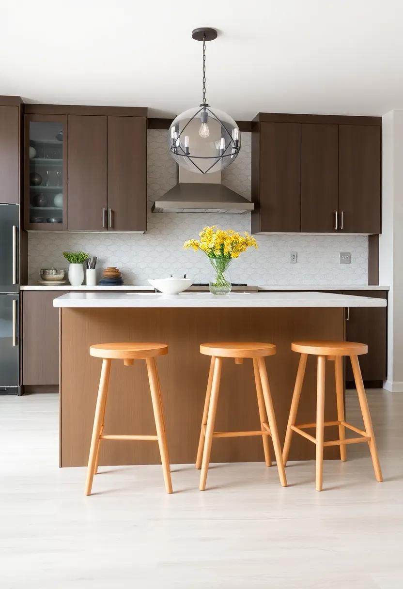 Stylish Bar Stools: ⁤Choose ⁣unique ⁤or designer ​bar stools that complement your⁢ kitchen island​ and encourage gatherings⁤ and ⁣lively conversations
