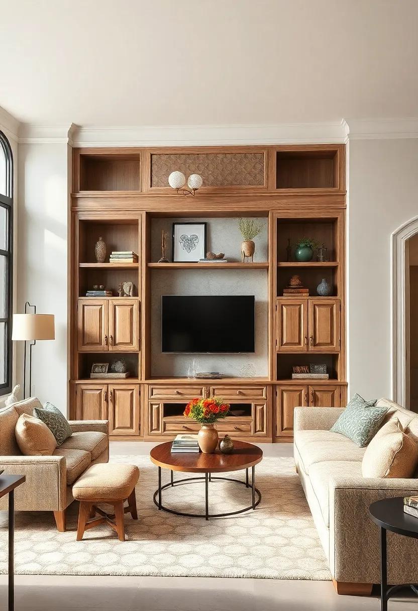 Vintage Appeal: Find inspiration in built-in shelves that replicate antique styles, from distressed finishes to ornate carvings, giving a nostalgic touch ​to your living space