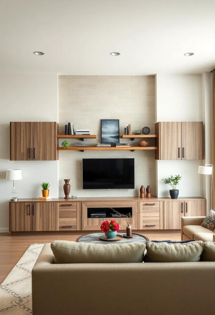 Industrial Chic: Uncover the aesthetic of built-in shelves featuring metal brackets and distressed⁢ wood, ideal for adding an edgy touch to your‌ urban‌ living⁣ space