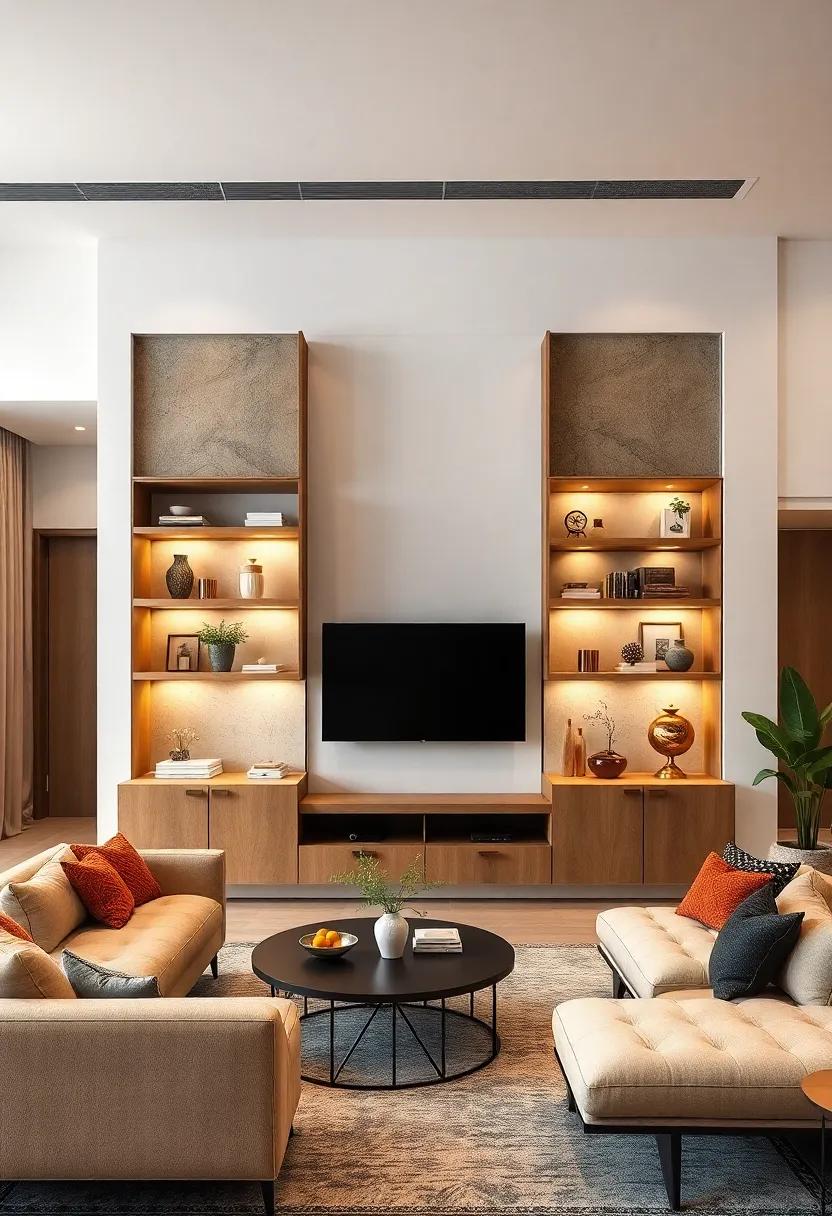 Rustic Charm:⁤ Discover how reclaimed wood shelves⁣ paired with vintage-style cabinets bring warmth and ‌character to⁢ any ⁢living⁤ room, creating a cozy atmosphere