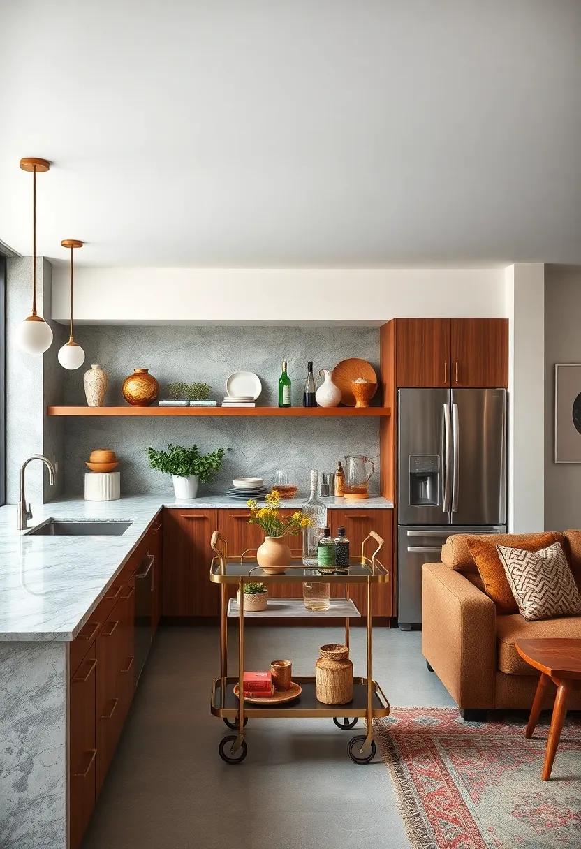 Bar Carts: Introduce a stylish bar‌ cart as a functional ‌piece that pays homage⁤ to the era's cocktail culture⁤ and entertaining style