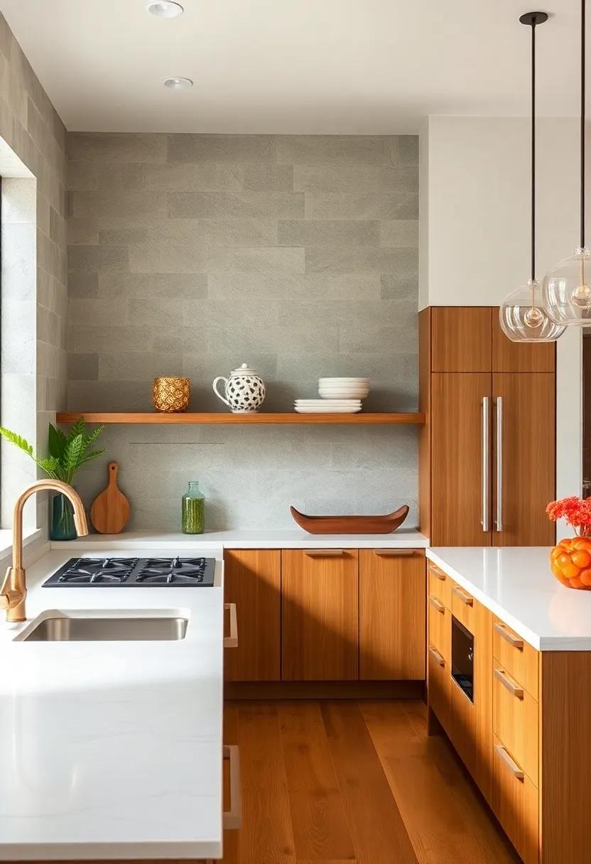 Minimalist Countertops: ‍Select low-maintenance, minimalist countertops in materials like quartz or⁤ laminate, keeping with the era's emphasis on practicality