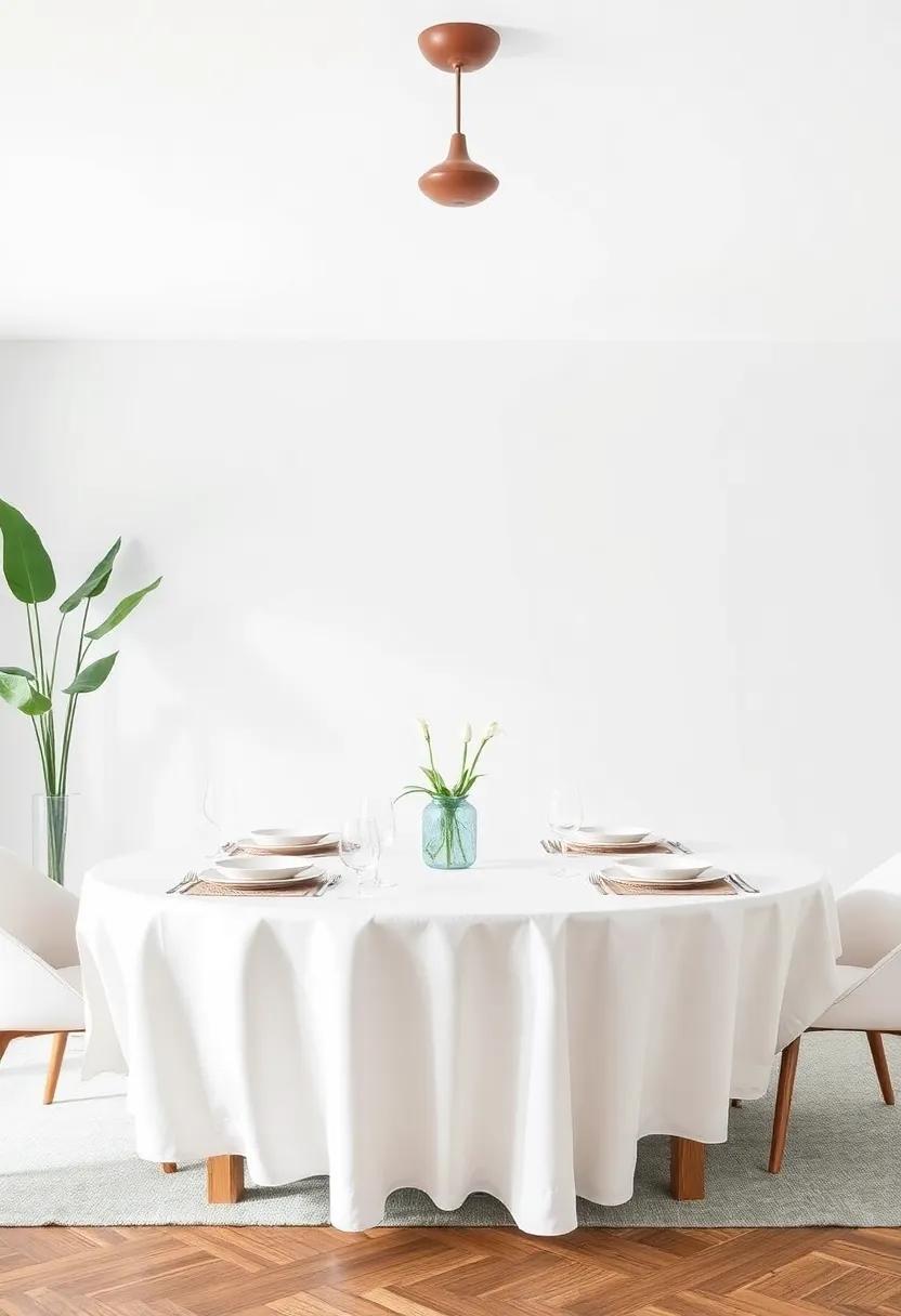 Frame the space‍ with a ‍beautiful⁣ tablecloth that fits the table's design, either solid or patterned