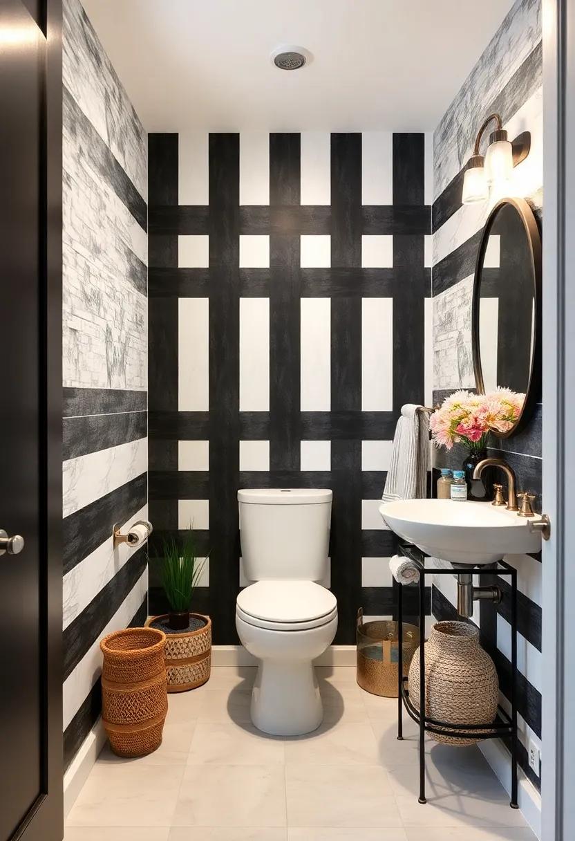 Paint the walls in bold black and white stripes to create a stunning visual impact that energizes the space