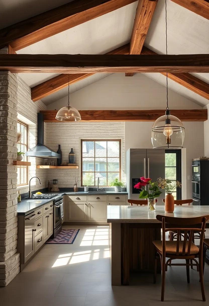 Embrace exposed wood beams to create an airy, cabin-like feel while adding structural charm to⁣ your kitchen